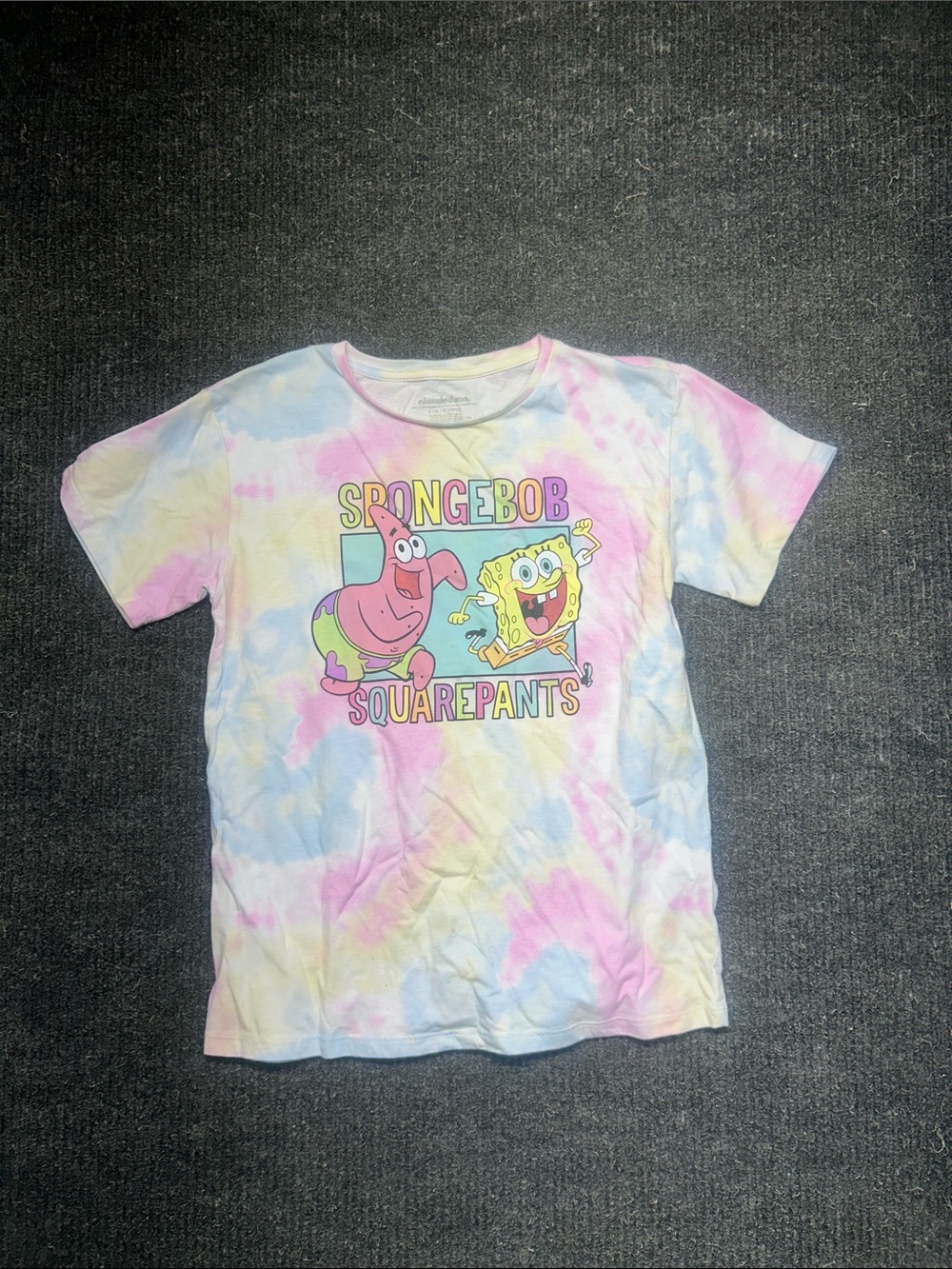 Nickelodeon SpongeBob Tie-Dye Tee - Pastel Pink Blue Yellow